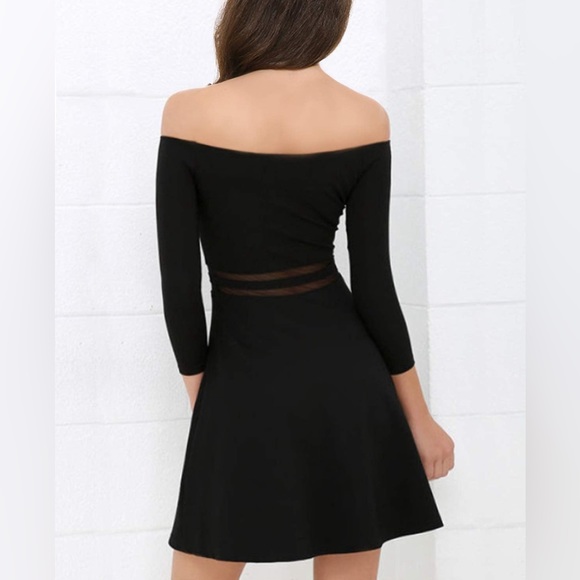Off the Shoulder A-Line Skater Dress - Picture 2 of 5